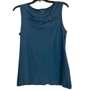 NWT Banana Republic Azure Blue Cotton Blend Tank Top with Bow Detail